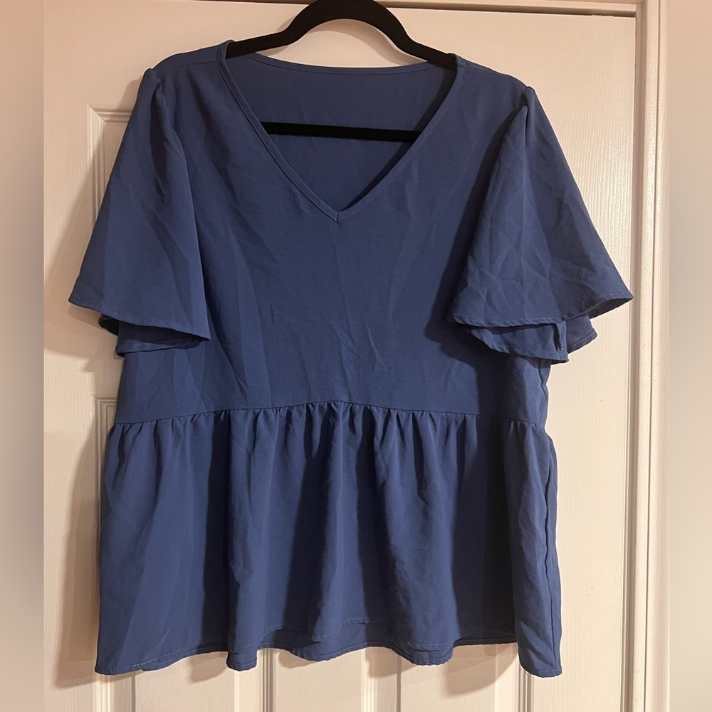 Blue Maternity Top - L